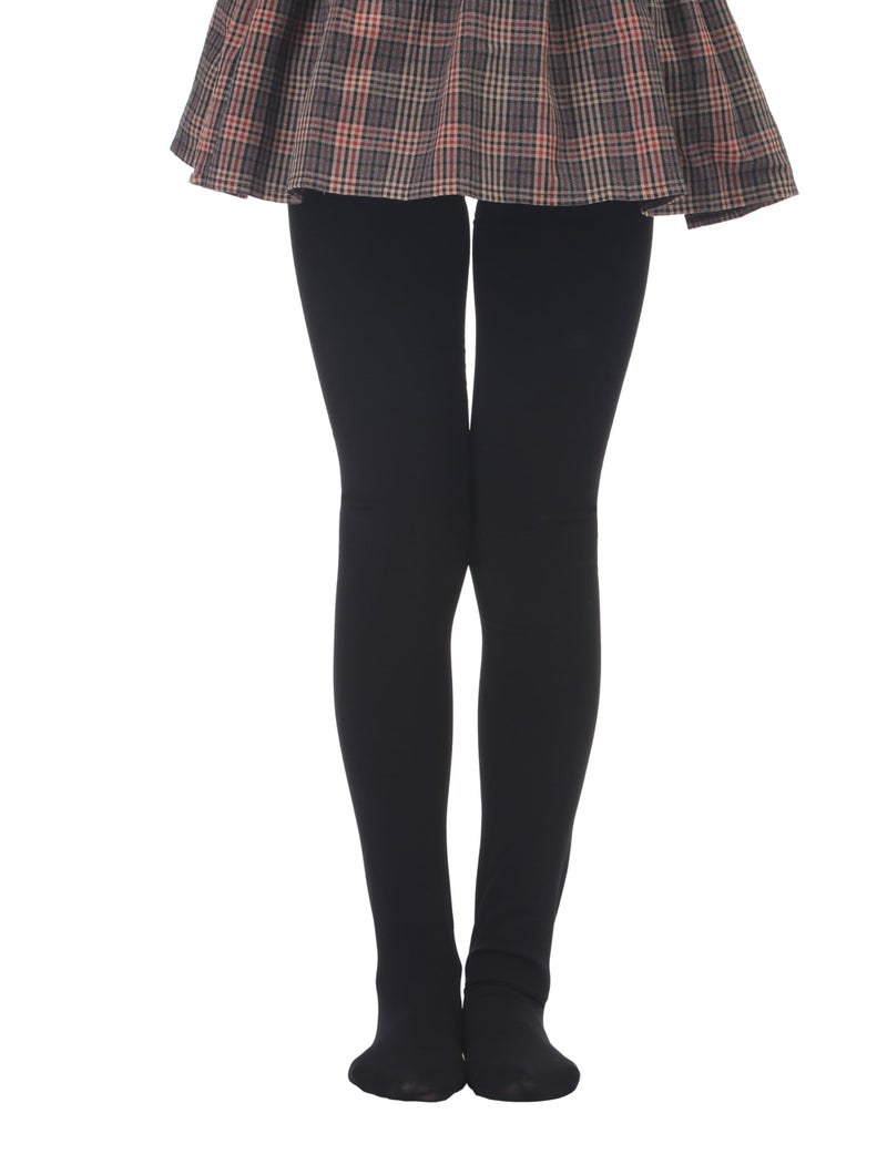 EVERSWE Girls' Winter Fleece Lined Tights, Girls' Thick Microfiber Tights (9-11, Black) - Image 1